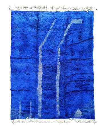 Berberblauw Majorelle wol tapijt, Authentiek Marokkaans, Huis en Inrichting, Nieuw