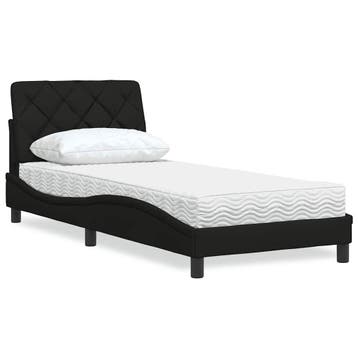 vidaXL Bed met matras stof zwart 80x200 cm, Verzenden, Nieuw