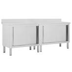 vidaXL Werktafels met deuren 2 st 200x50x(95-97) cm, Zakelijke goederen, Horeca | Overige, Verzenden