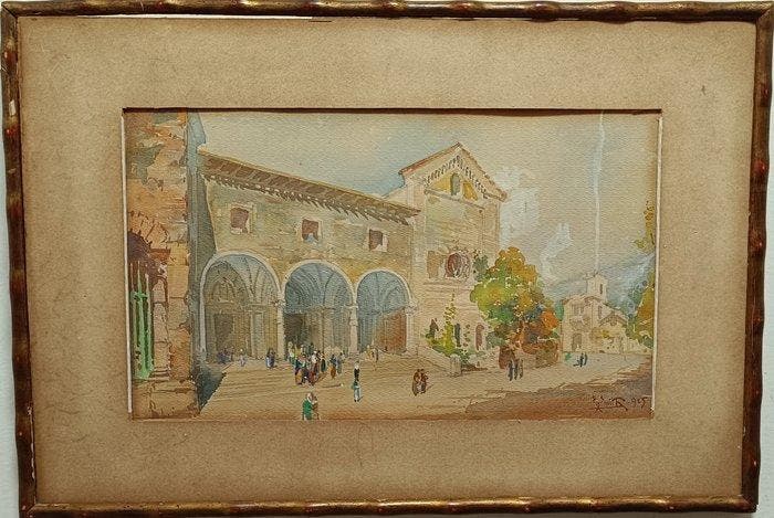 F. Smith (XX) - Cattedrale, Antiquités & Art, Art | Peinture | Classique