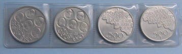 Belgique. 500 Francs 1980 6 Items (Silver ) (Sans prix de