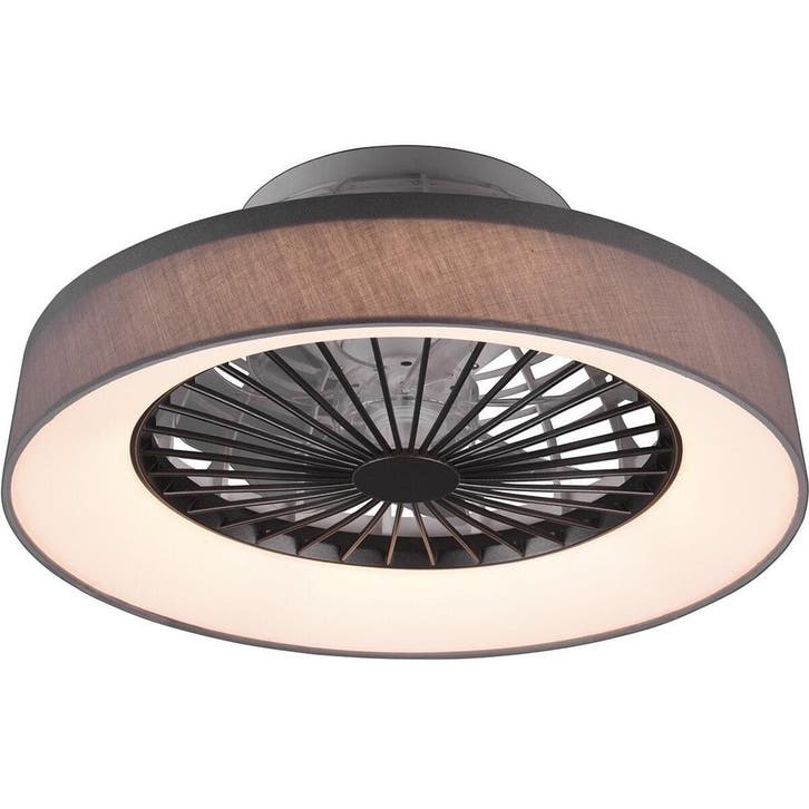 Trion Farali LED plafondventilator 30W dimbaar - mat grijs, Huis en Inrichting, Lampen | Plafondlampen, Nieuw, Verzenden