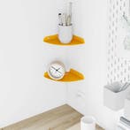 vidaXL Zwevende plank met plank 2 pcs Mosterdgeel 15 x 15 x, Verzenden, Nieuw