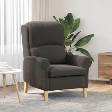 vidaXL Fauteuil Donkergrijs Zachte Sherpa-stof, Verzenden, Nieuw