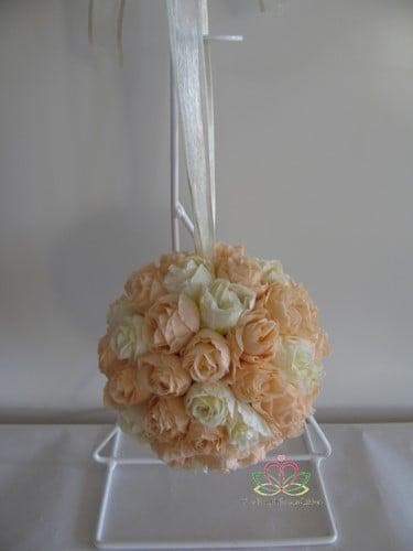 Bloemenbal Pomander RoseBall 35 Peach Ivory, Hobby & Loisirs créatifs, Bricolage