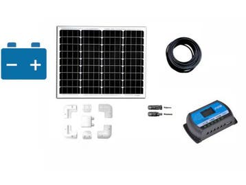 Solarset 50 watt 10ah Pwm + 50ah accu, Nieuw