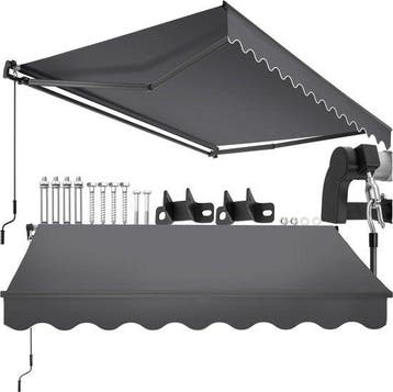 2dekans | tectake® Zonnescherm met Knikarm - 250 x 200 cm -, Ophalen of Verzenden, Nieuw