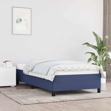 vidaXL Bedframe zonder matras 100x200 cm stof blauw, Verzenden, Nieuw