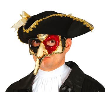 Venetiaans Masker Rood Zwart, Verzenden, Nieuw