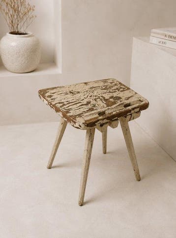 Kruk - Eik - Oude handgemaakte eikenhouten kruk