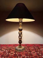 Kashmiri - Lampe - Bois - Bleu - peint à la main