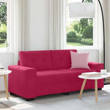 vidaXL Loveseat Sofa Wijnrood 180x77x82 cm Fluweel, Verzenden