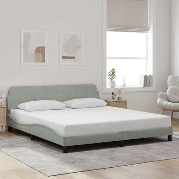 vidaXL Bedframe Dover 180x200 cm fluweel lichtgrijs, Verzenden, Nieuw