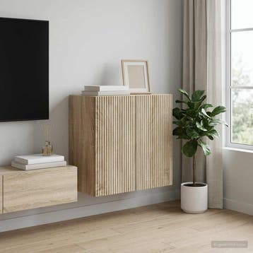vidaXL Wandkast 59 x 31 x 60 cm Bewerkt hout Sonoma Eiken, Huis en Inrichting, Kasten | Overige, Verzenden, Nieuw