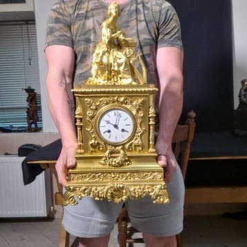 Figurale pendule Louis Philippe - Verguld brons - 1790-1820
