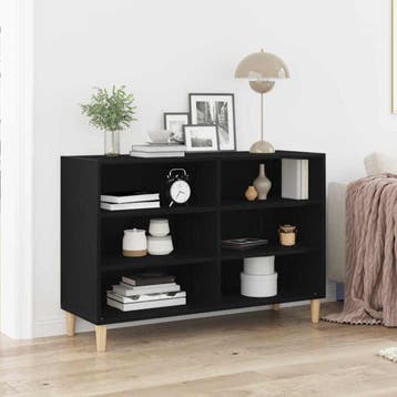 vidaXL Dressoir 103,5 x 35 x 70 cm Bewerkt hout Zwart Eiken, Verzenden, Nieuw