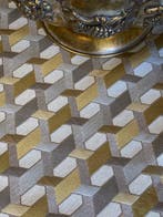 san leucio - Luxe damast tafellaken goud Art Déco, Antiek en Kunst