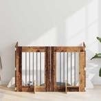 vidaXL Hondenhek met standaarden 4 pcs Oud hout 60 x 80 cm, Verzenden