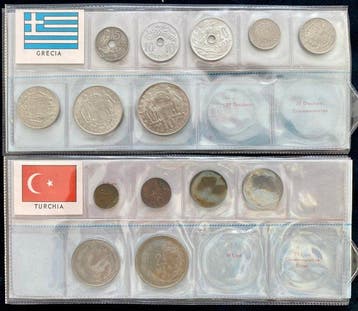 Italië. Lotto 171 Monete FDC: Italia, Grecia & Turchia