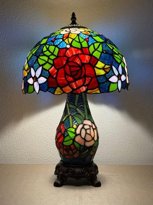 Tiffany tafellamp Studio style Antique Blossom met 2, Antiquités & Art, Art | Objets design
