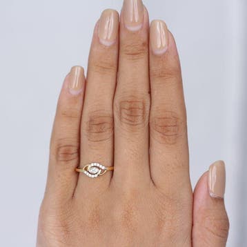 Ring - 18 karaat Geel goud - 0.09ct. tw. Diamant