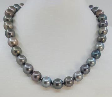 Halsketting ALGT Gecertificeerd 11.1x12.5mm Multi Tahiti, Nieuw