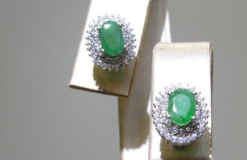 Peridot Boucles doreilles - Hauteur : 10.7 mm - Largeur : 9, Collections