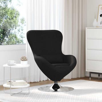 vidaXL Eivormige stoel Zwart 63 x 73 x 90 cm Stof, Verzenden, Nieuw