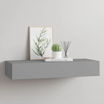 vidaXL Wandschap met lade 60x23,5x10 cm MDF grijs, Huis en Inrichting, Verzenden, Nieuw