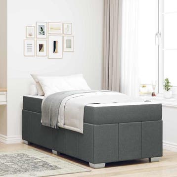 vidaXL Bedframe met matras Donkergrijs 120 x 190 cm Stof, Verzenden, Nieuw