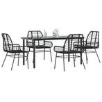 vidaXL 5-delige Tuinset poly rattan glas zwart, Tuin en Terras, Verzenden, Nieuw, Tuinset