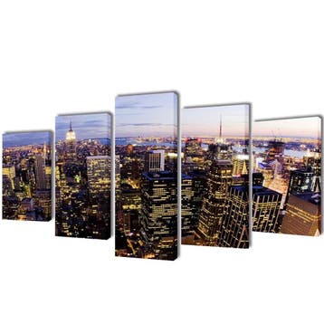 vidaXL Canvas muurdruk set Horizon New York skyline 200 x, Verzenden, Nieuw