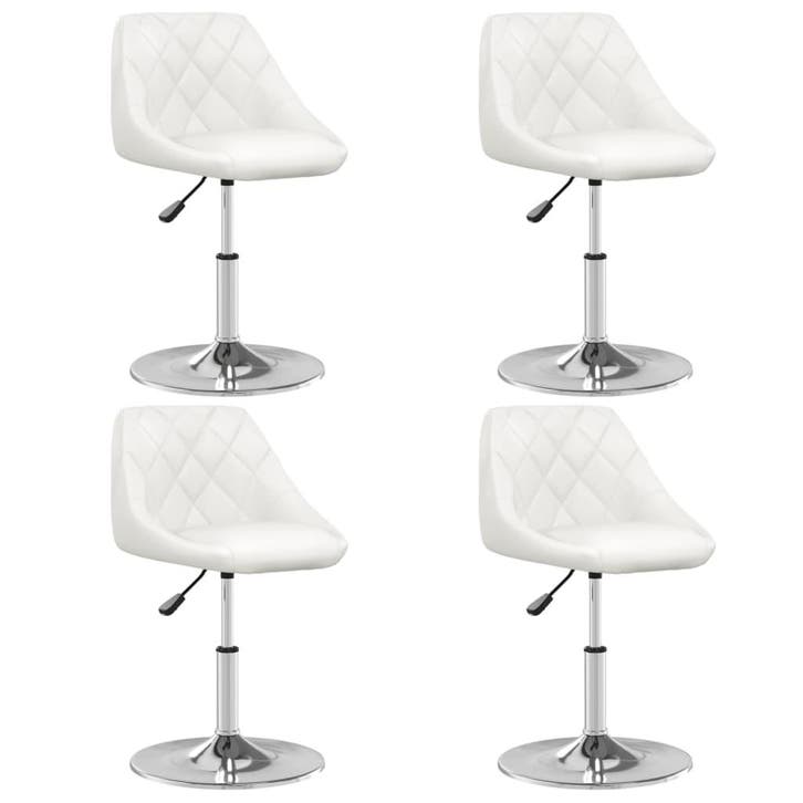vidaXL Eetkamerstoelen 4 st kunstleer wit, Huis en Inrichting, Stoelen, Nieuw, Verzenden