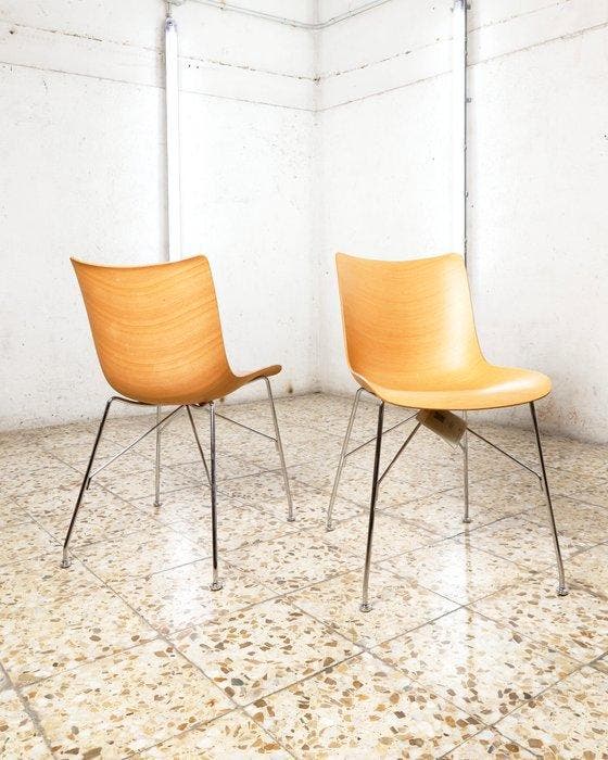 Kartell - Philippe Starck - Chaise (2) - P/Wood - Veneer, Antiek en Kunst, Antiek | Meubels | Stoelen en Sofa's