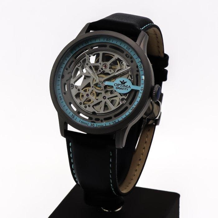 Optima - Skeleton Gravity Swiss made automatic Watch -, Handtassen en Accessoires, Horloges | Heren
