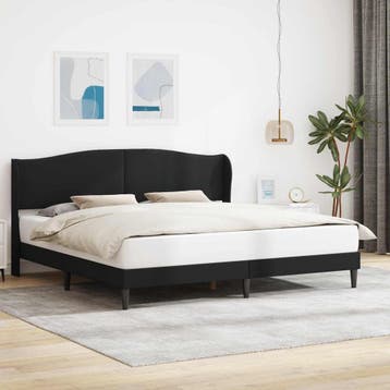 vidaXL Bedframe met hoofdeinde Zwart 180 x 200 cm Kunstleer, Verzenden, Nieuw