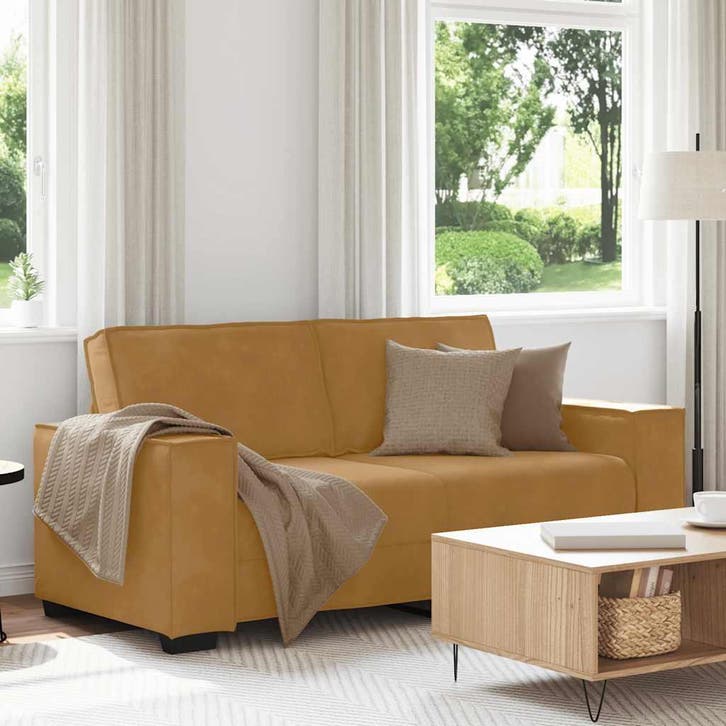 vidaXL Tweezitsbank / zetel 180x78x84 cm stof bruin, Huis en Inrichting, Zetels | Zetels, Nieuw, Verzenden
