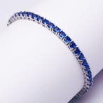 Zonder minimumprijs - Armband Zilver Saffier - Tennisarmband, Nieuw