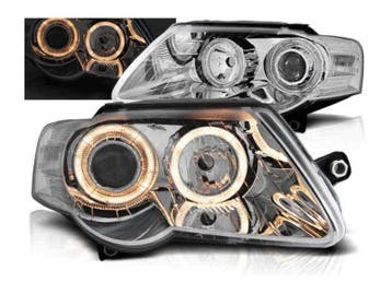 Angel Eyes koplampen Chrome geschikt voor VW Passat B6 3C, Verzenden