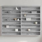 vidaXL Vitrinekast 100x8,5x75 cm bewerkt hout grijs sonoma, Verzenden, Nieuw