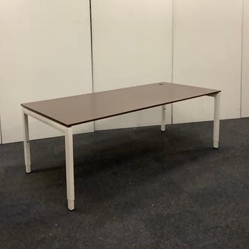 drentea bureau 200x90 cm, in hoogte verstelbaar, Wit - bruin, In hoogte verstelbaar, Gebruikt