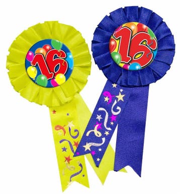 Rozet 16 Jaar Deluxe, Verzenden, Nieuw
