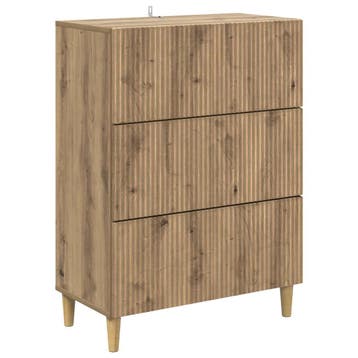 vidaXL Ladekast Artisanaal eiken 66 x 34,5 x 90 cm Bewerkt, Verzenden, Nieuw