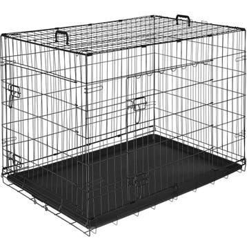 tectake Hondenkooi-roosterbox Luna, opvouwbaar, met 2 deuren, Dieren en Toebehoren, Hondenhokken, Verzenden, Nieuw