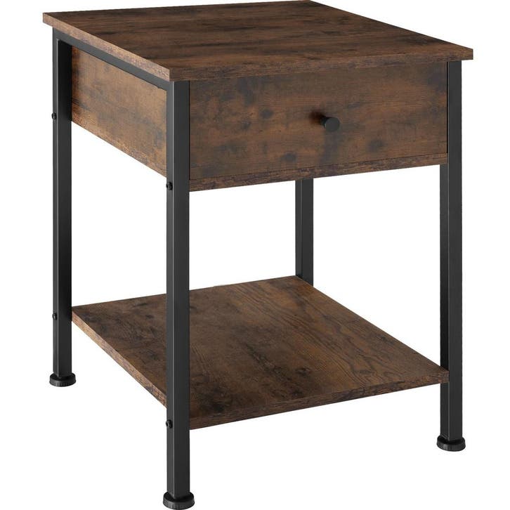 tectake Nachtkastje Bradford 40x40x55,5cm - Industrieel hout, Maison & Meubles, Tables | Tables d'appoint, Envoi