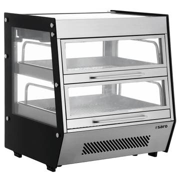 Warmhoudvitrine | BENNET | RVS/Zwart | 30°C/80°C |, Verzenden