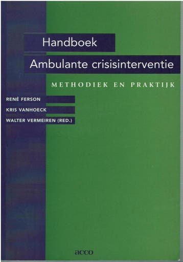 Handboek ambulante crisisinterventie. Methodiek en praktijk, Verzenden