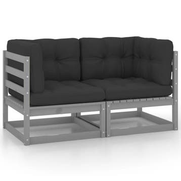 2-zits tuinset grijs | Retour deal | -54% korting (tuinbank), Tuin en Terras, Verzenden, Gebruikt, Hout