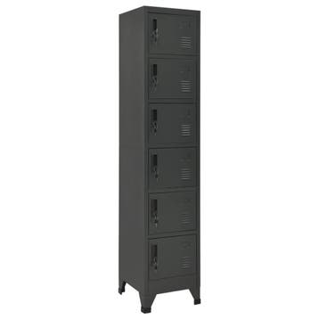 vidaXL Lockerkast 38x40x180 cm staal antracietkleurig, Verzenden, Nieuw