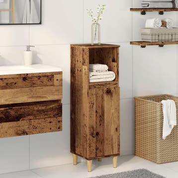 vidaXL Badkamerkast 30x30x100 cm bewerkt hout oud, Verzenden